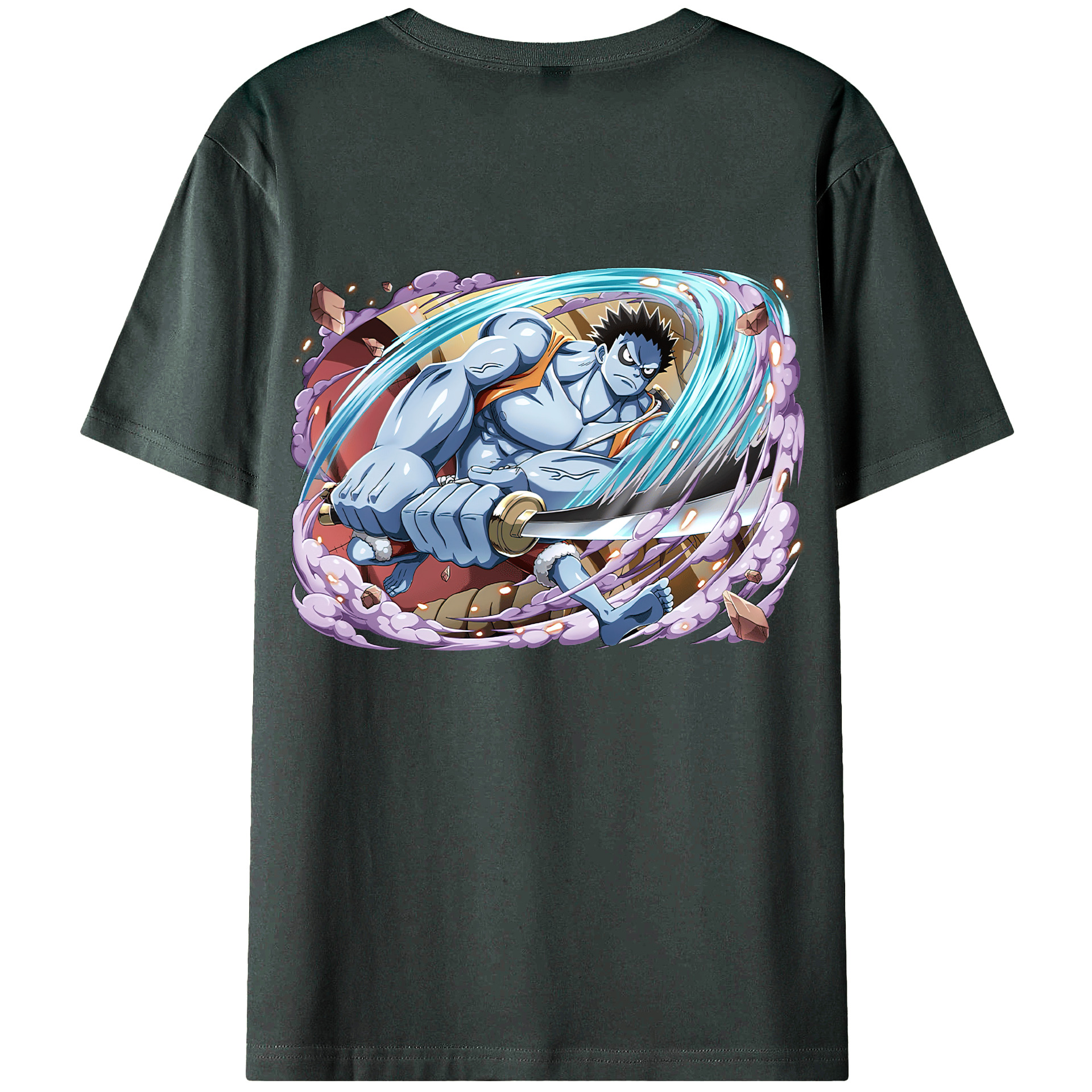 ワンピース モンキー・D・ルフィ ONE PIECE Monkey D. Luffy 綿100％ メンズ半袖Tシャツ（バックプリント） 通気性